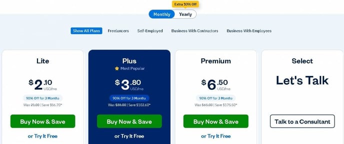 FreshBooks pricing