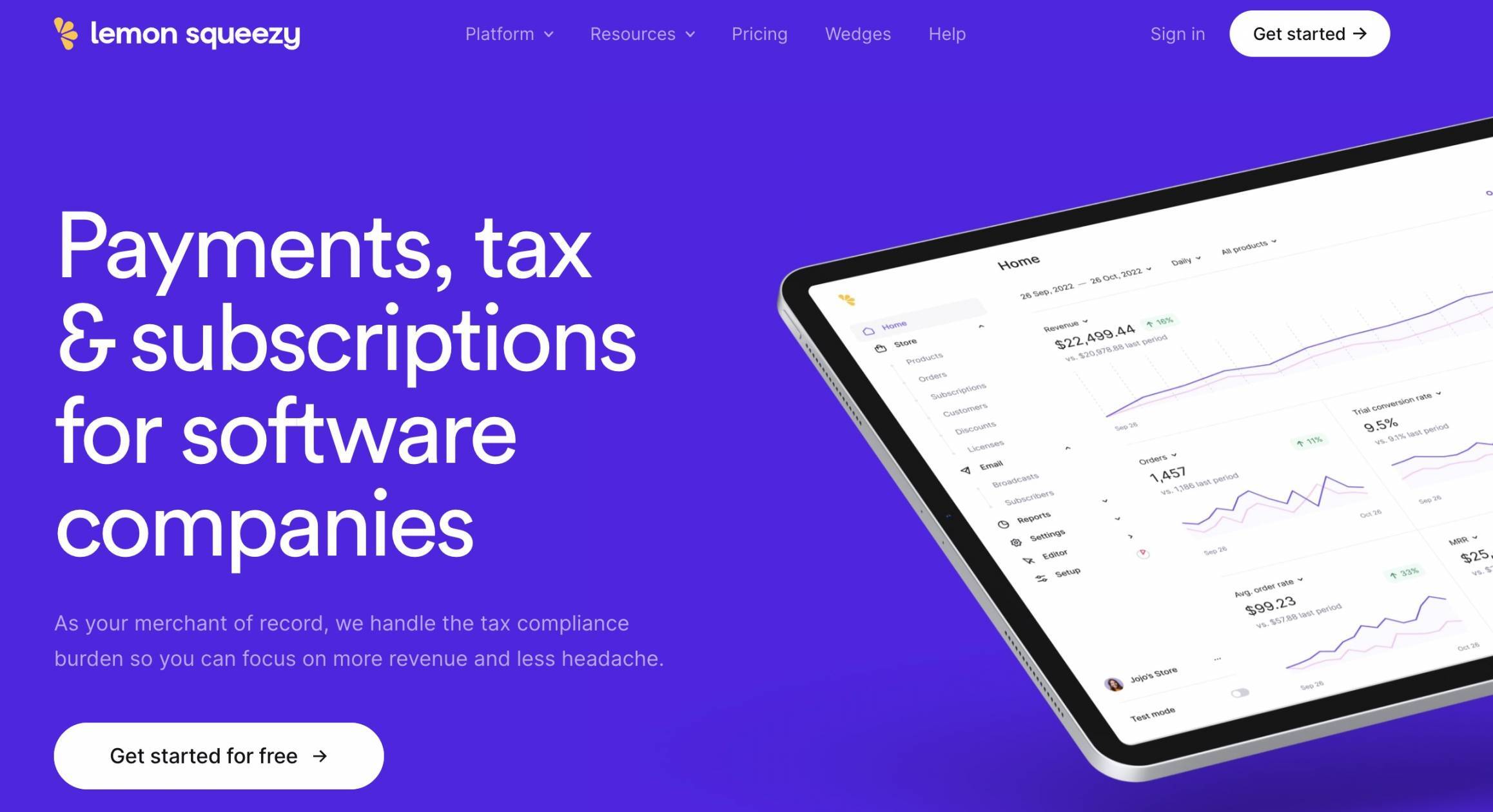 Lemon Squeezy Homepage