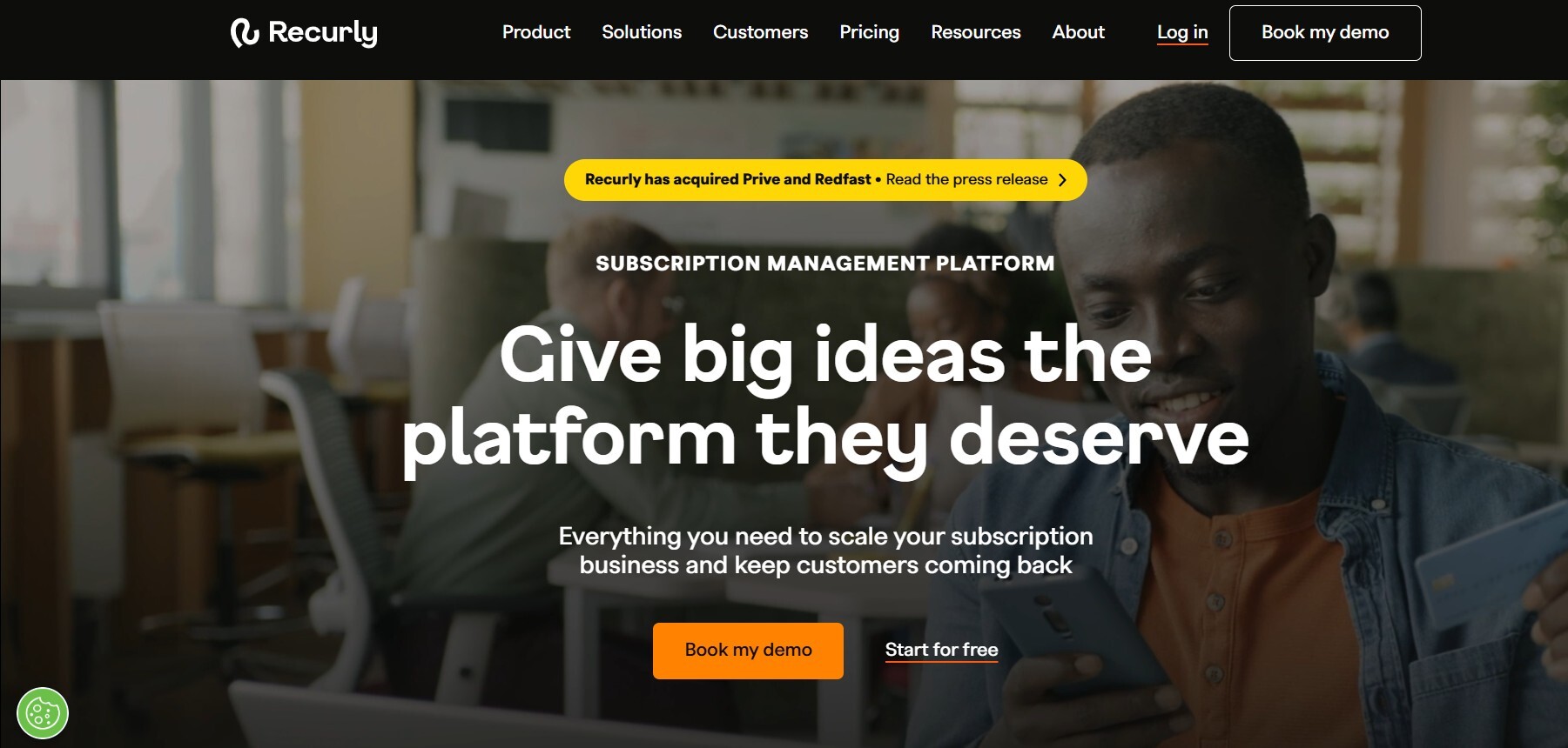 Recurly homepage