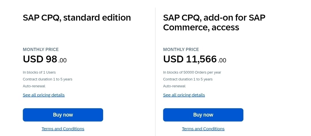 SAP CPQ pricing