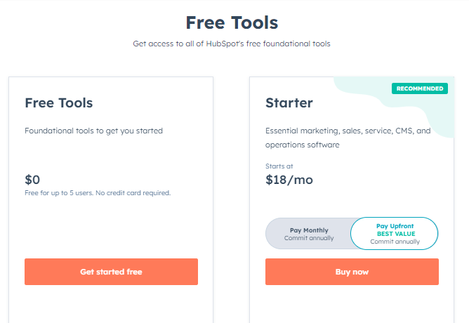 hubspot pricing