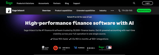 Sage Intacct Homepage