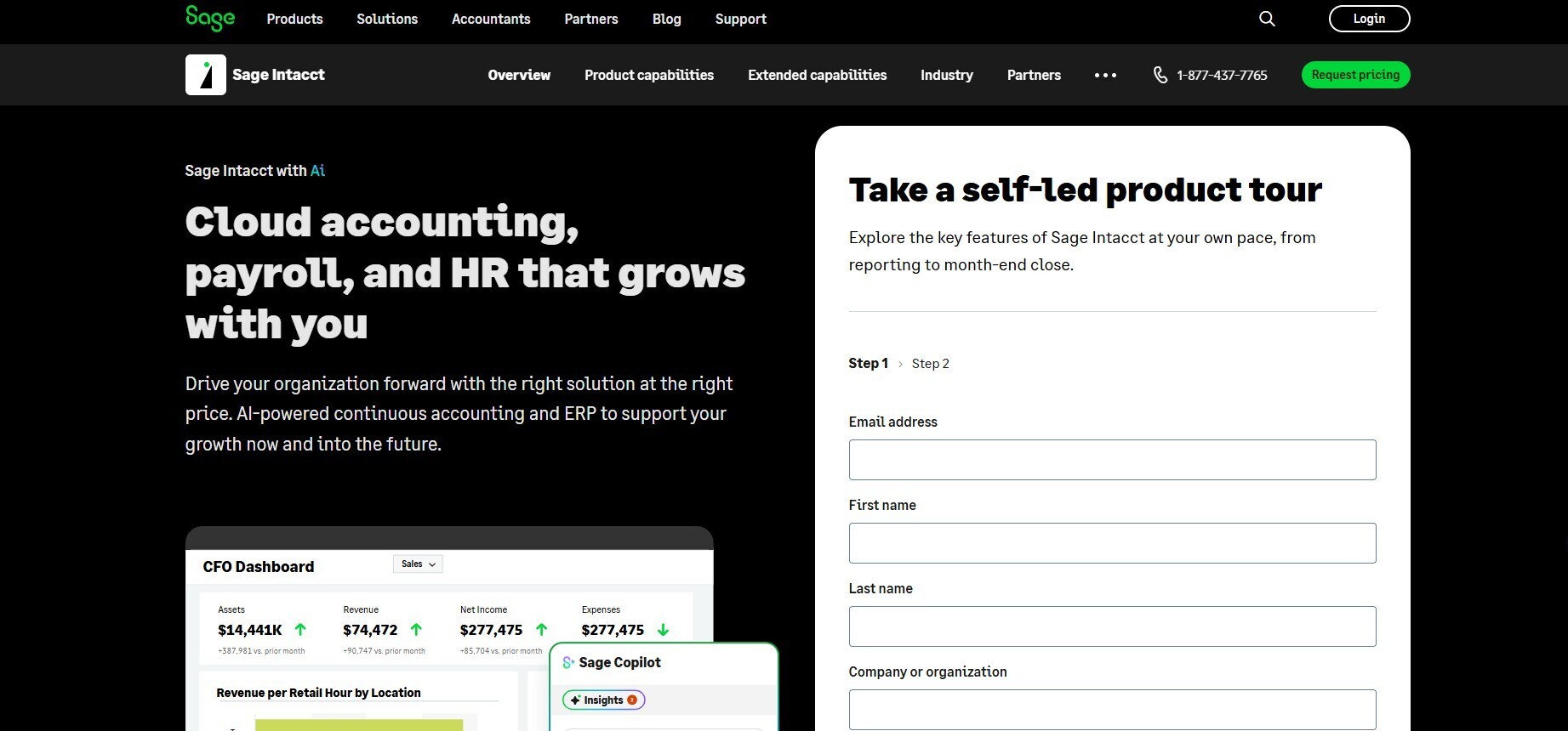 Sage Intacct homepage